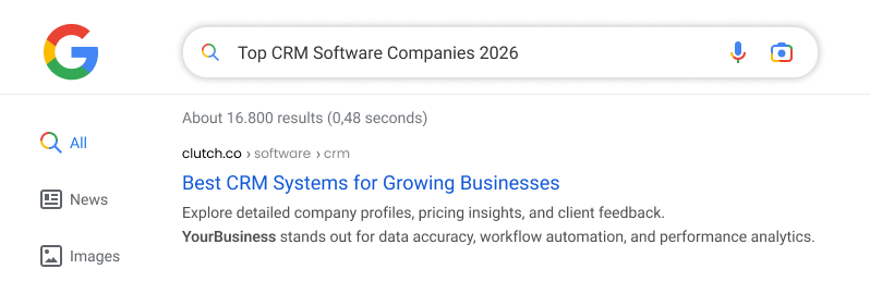 Google search results